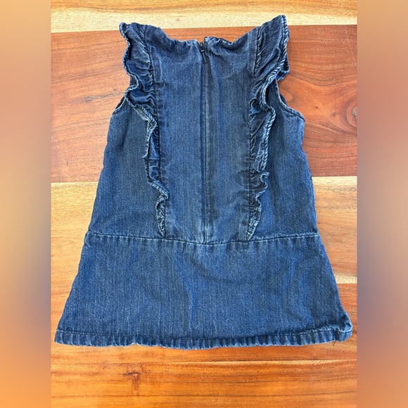 ‼️ SOLD ‼️ Baby Gap Denim Frilled Trim Dress - Picture 2 of 3